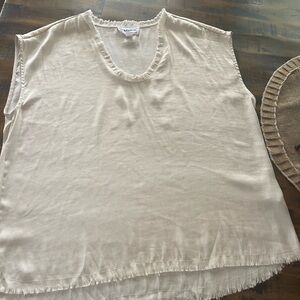 For The Republic Cream Sleeveless Blouse Relaxed Fit